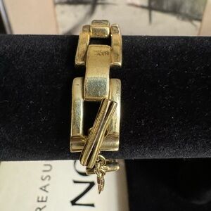 Pre-loved Vaubel gold plated bracelet, skinny brick chain